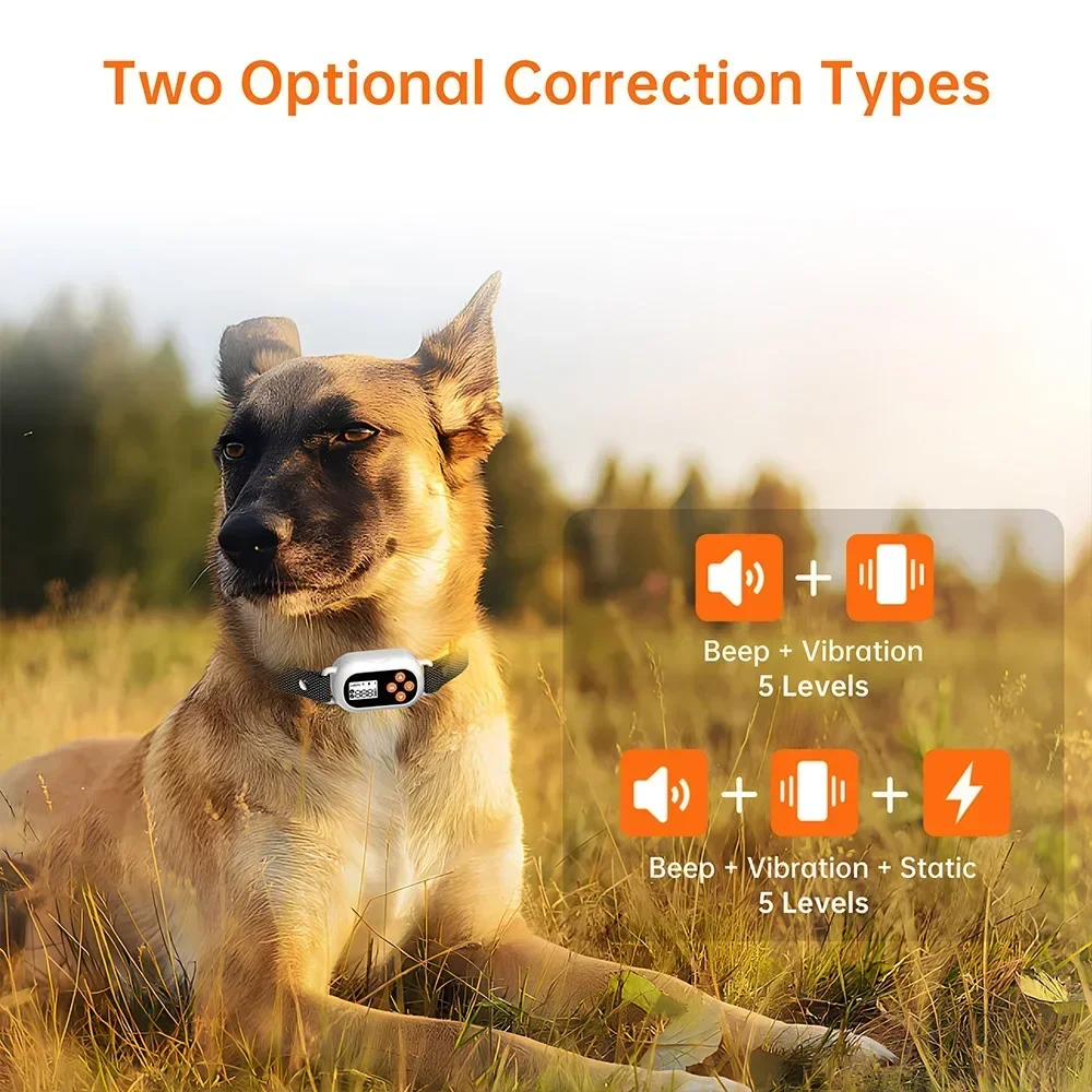 Upgraded Pet GPS Electric Shock Vibrate Fencing Device, Smart Dog Barking Stop Device, OLED Screen Pet Dog Training Shock Collar - view 2