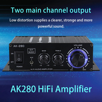 AK280/AK270/AK170 Audio Amplifiers for Car home Bass 2.0 Channel Hifi Sound Amplifier Home Digital 12V Mini Treble Power Amplify