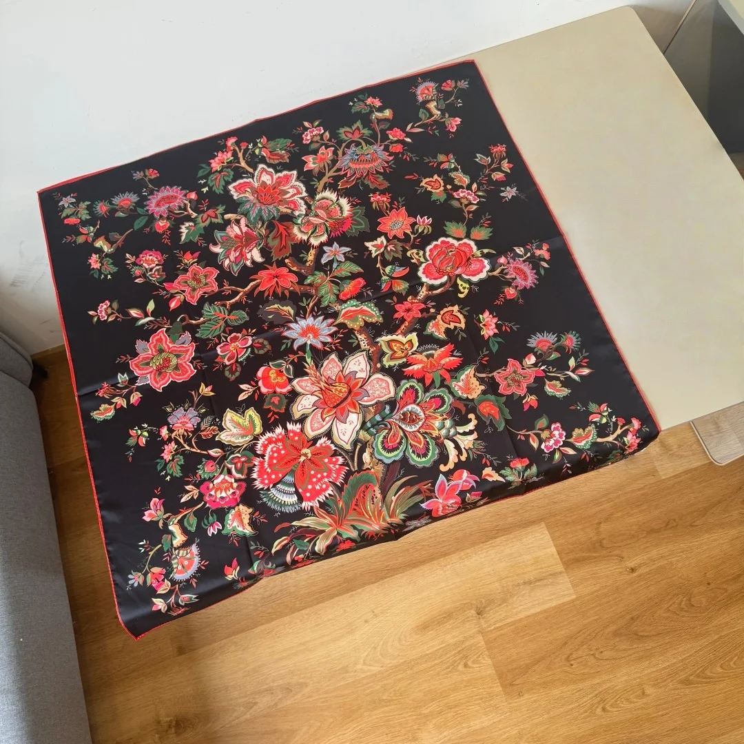 

Luxury Brand Women's Silk Shawl Cm High-end Silk Scarf Made of 100% Mulberry Silk Twill Fabric Elegant Scarf Headscarf 90x90