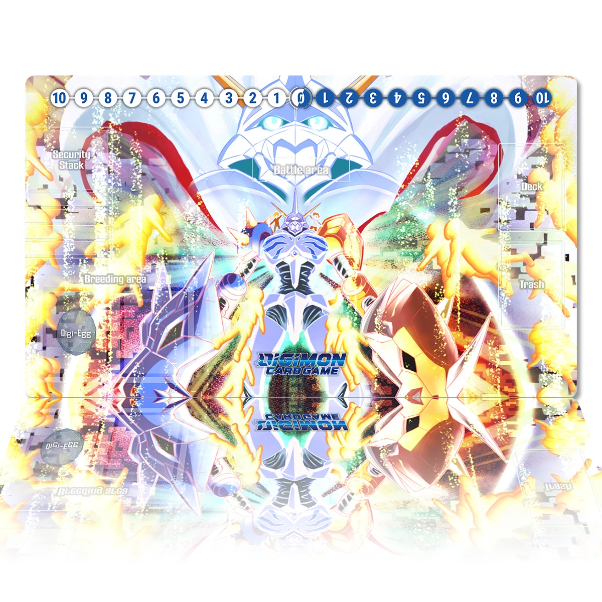 Digimon Playmat Omnimon Omegamon DTCG CCG Trading Card Game Board Game Duel Mat Anime Mouse Pad Custom Rubber Desk Mat Free Bag