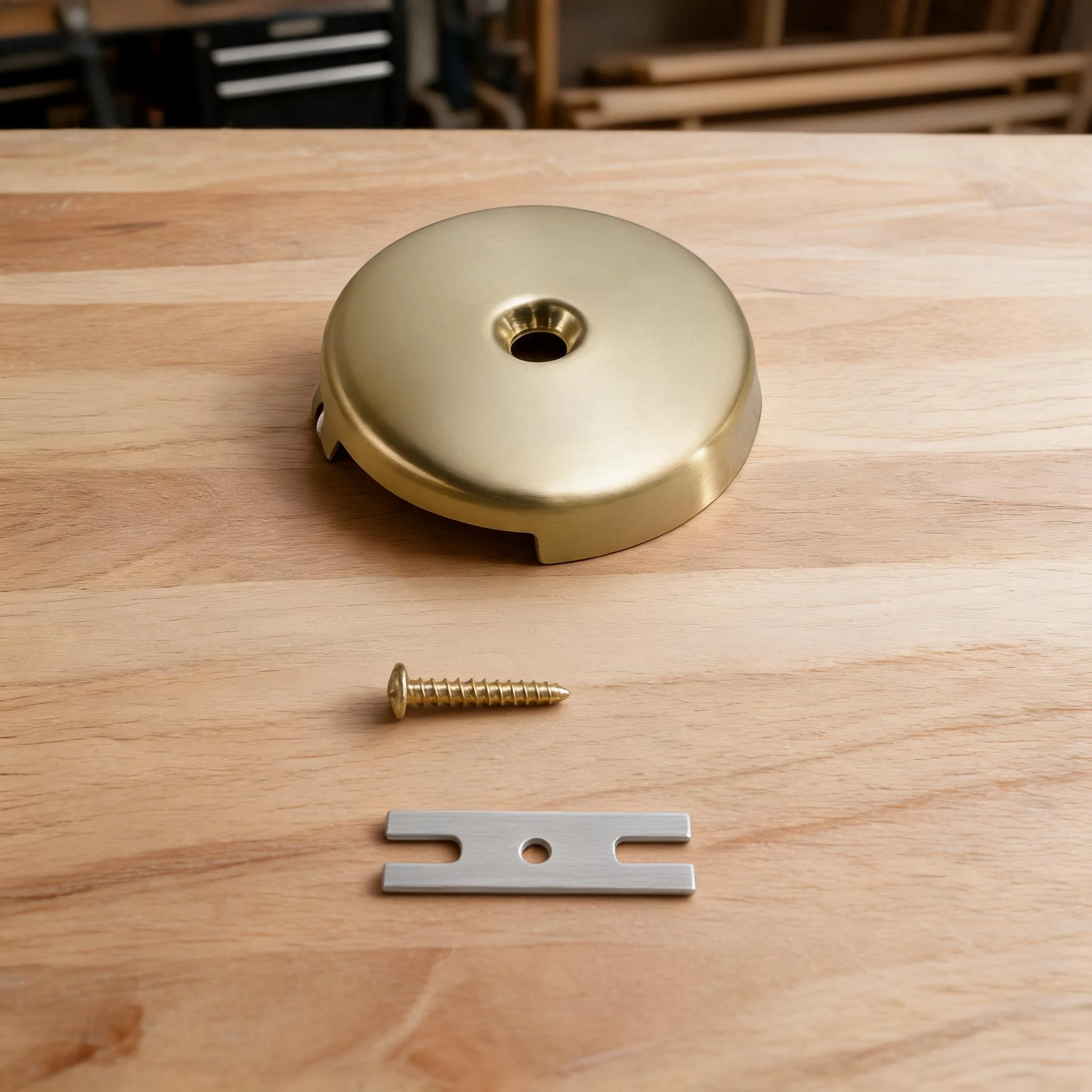Brushed Gold Zinc Alloy Bathtub Overflow Faceplate 3-1/8 Inch Single Hole Drain Trim Kit Conversion Assembly For Standard Tub
