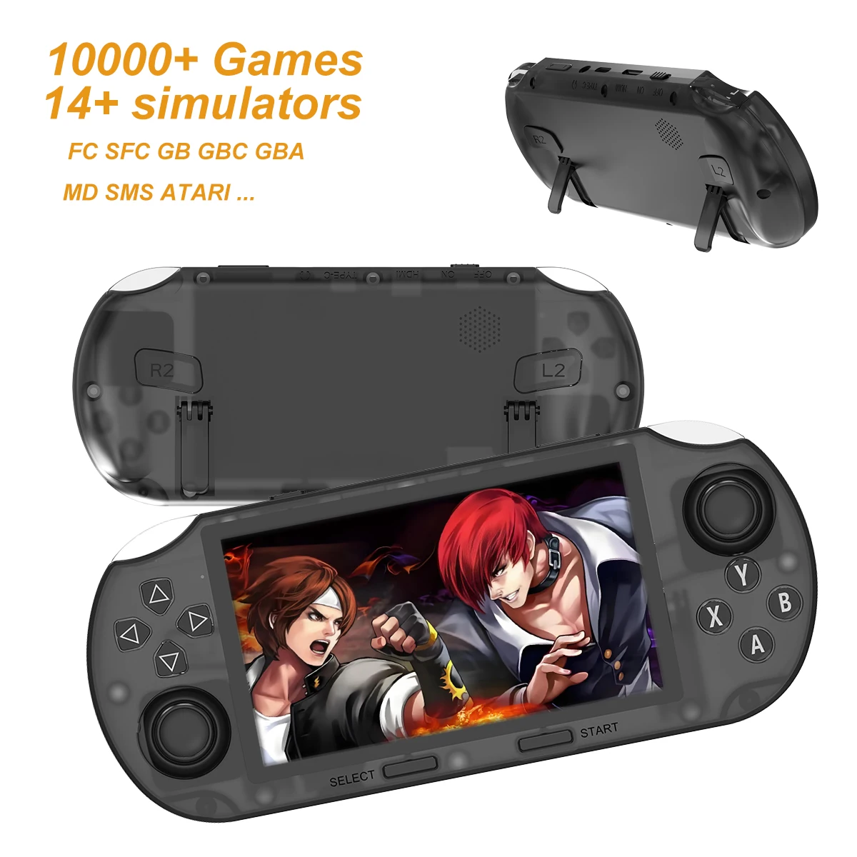 

Портативная портативная мини-игровая консоль, игровая консоль, ретро-эмуляторы, 4,5-дюймовый экран, поддержка ТВ-режимов, игровая консоль с играми