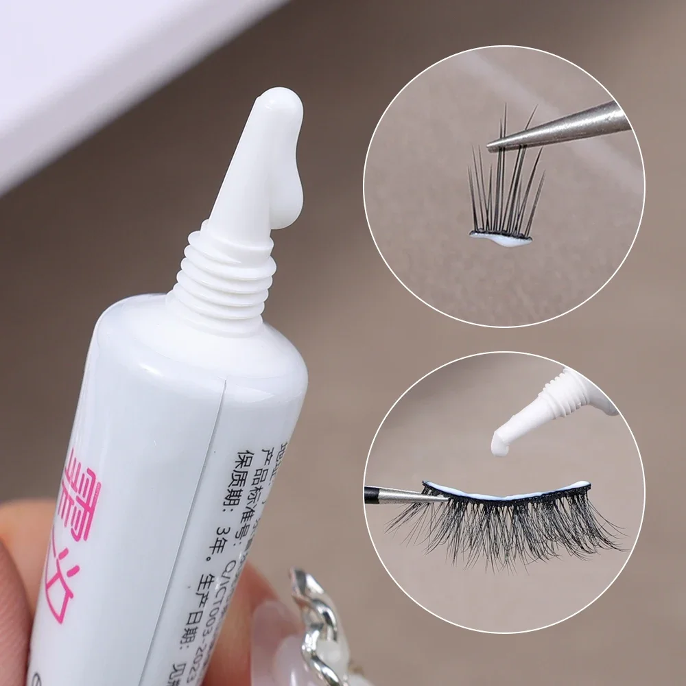 White False Eyelash Extension Glue, Quick Dry, impermeável, cílios postiços duradouros, pinças cola, ferramentas de maquiagem, 8ml