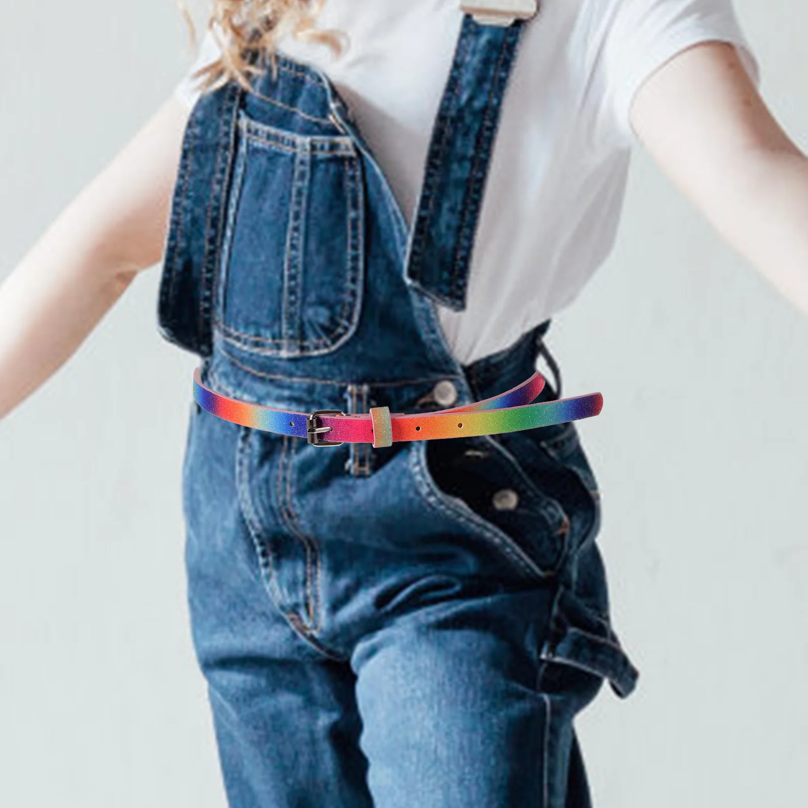 

4pcs Belt Heart Buckle Jeans Waist Artificial Strap Black Dress Belts Size 0 6 Inches Width 21 32