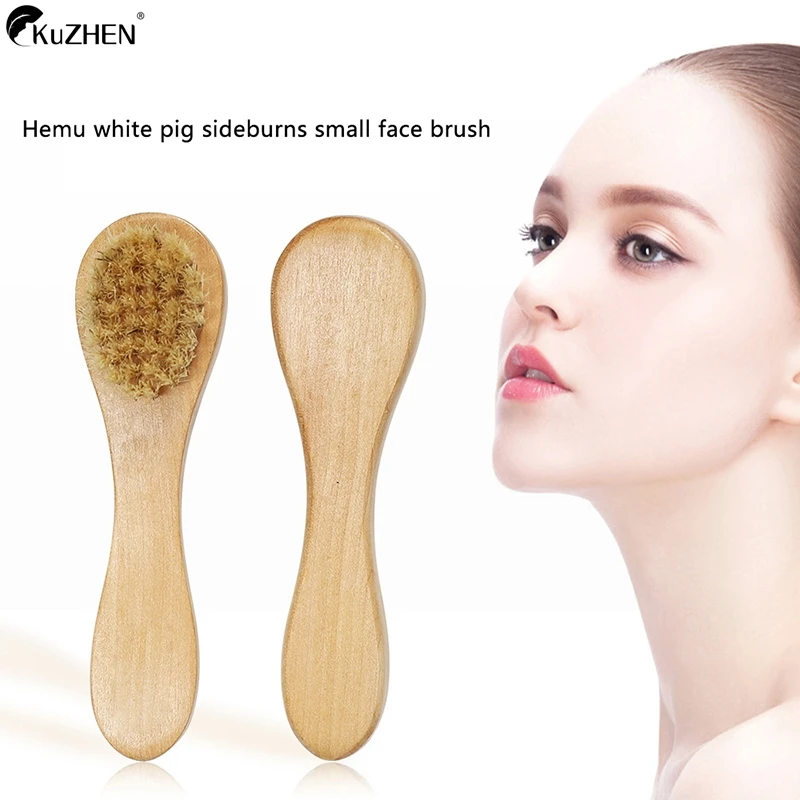 1pc Natural Face Brush Bristles Exfoliating Face Brushes Wooden Woman Man Skin Care Dry Body Brush Massager Scrubber Tools