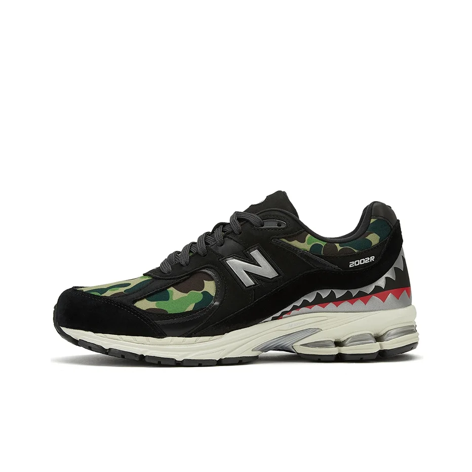 

A BATHING APE X New Balance NB 2002R Винтаж Низкие Повседневные Беговые Кроссовки Унисекс Черный Камуфляж M2002RBF