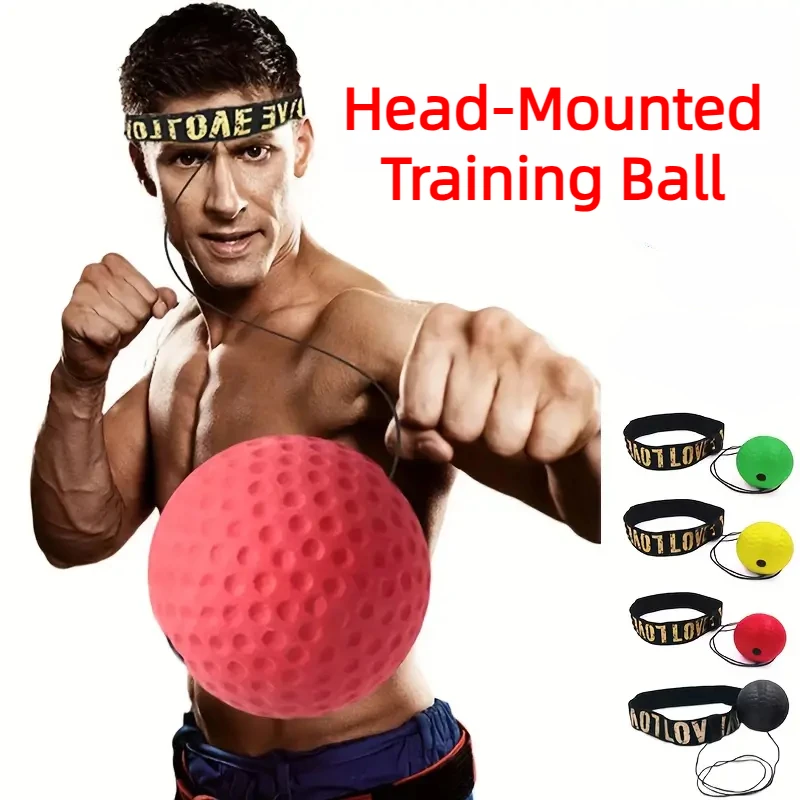 Balle de vitesse montée sur la tête pour la boxe, équipement de fitness, réaction œil-main, sac de sable à la maison, entraînement Sanda, fitness, gym, MMA, PU Punch, Muay Thai, 1PC