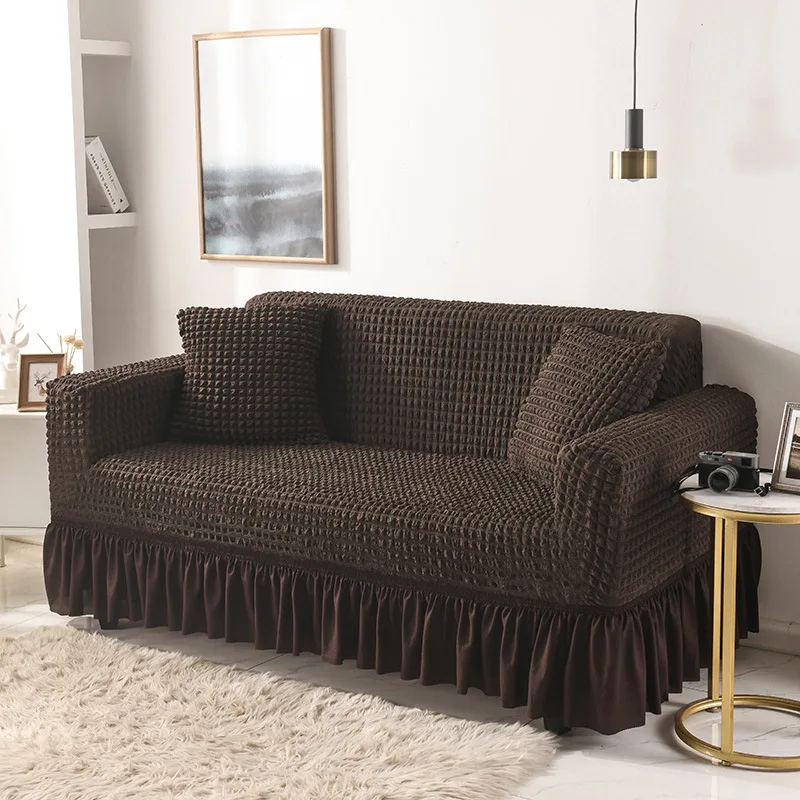 Fabric Skirt 2/3 Seater Sofa Cover 140-230cm Full Package Single Universal Elastic Sofa Slipcovers American Rustic Four Seasons