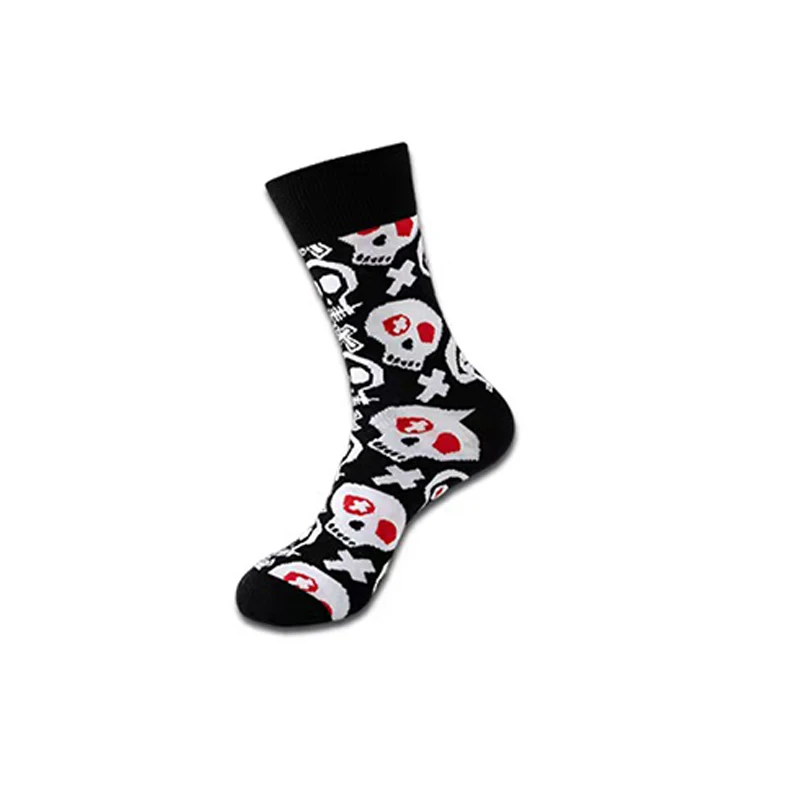 1/8 Paar Unisex-Halloween-bedruckte Mid-Tube-Socken, modischer Totenkopf-Kürbis, schweißabsorbierend, atmungsaktiv, für alle Jahreszeiten, Freizeitsocken – Detail 19