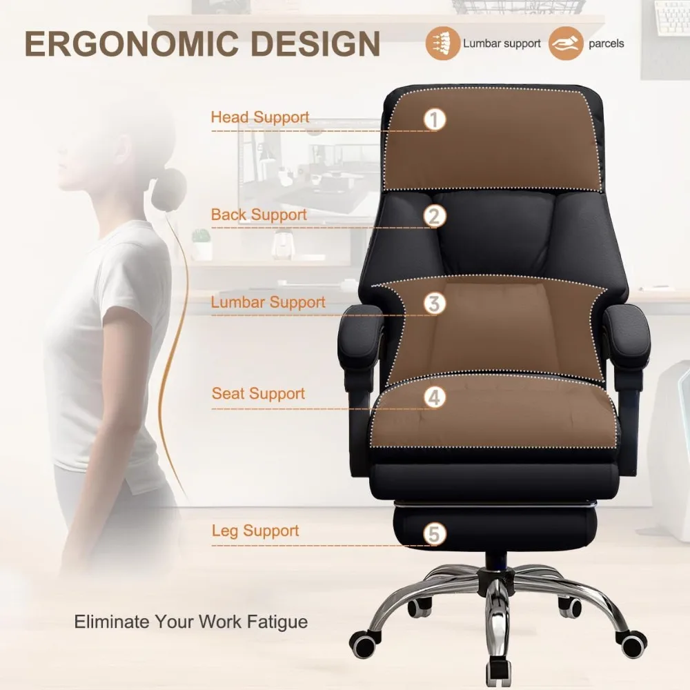 High Back Office Chair Executive Desk Chair with Foot Rest Comfortable Computer Gaming Chairs Swivel Work Chair，Customized