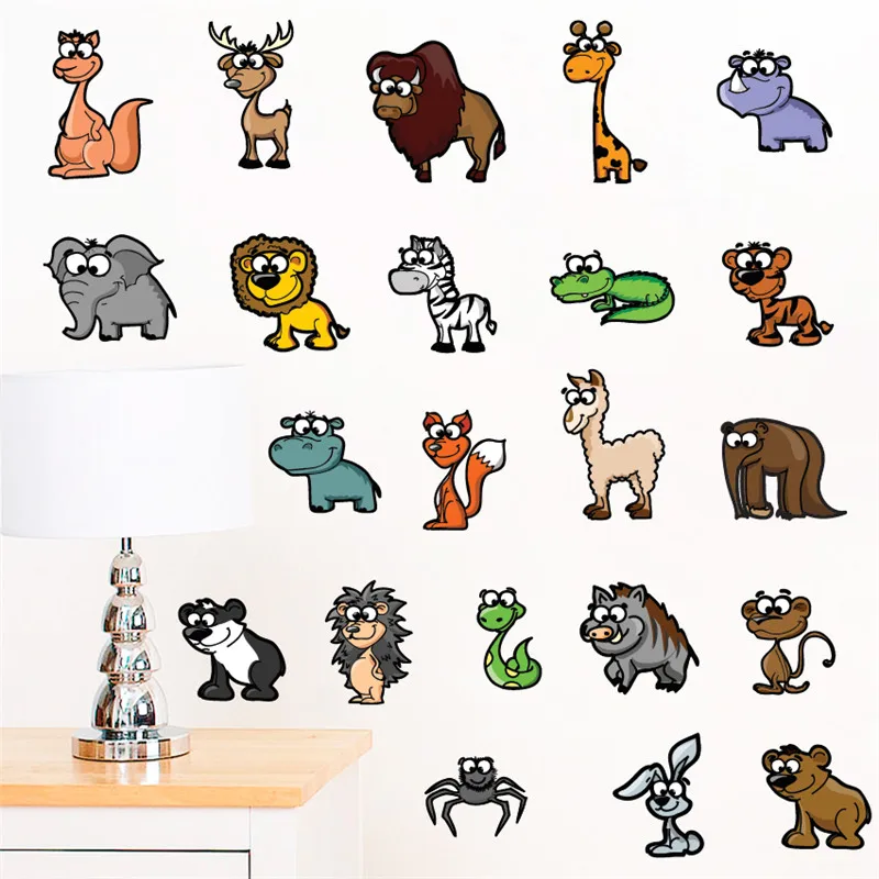 

Lovely Animals Switch Stickers For Kids Room Bedroom Decoration Cartoon Safari Wall Mural Art Diy Pvc Poster Home Decal