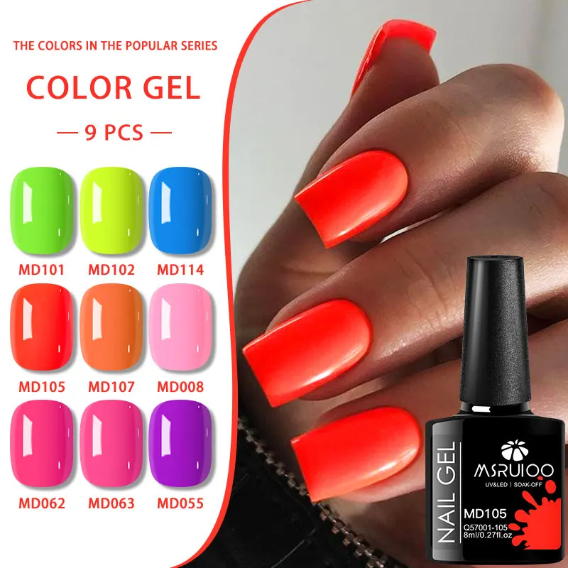

9pcs 8ml Gel Nail Polish Set HEMA TPO FREE Semi Permanent Soak Off UV Gel Varnish Nail Art Design Decoration Nail Supplies DIY