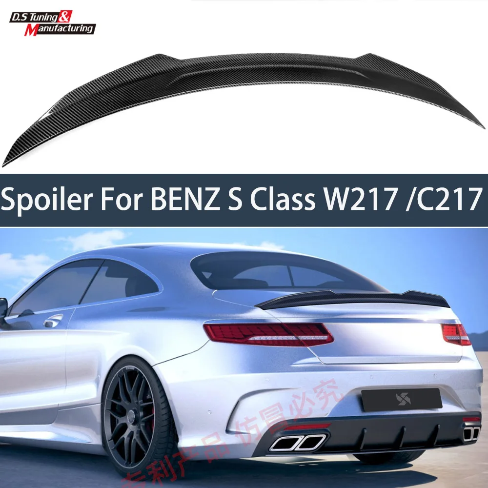 

Dry Carbon Fiber Rear Trunk Boot Lid Lip Wing Spoiler For Mercedes-Benz S Class W217 C217 2Door Coupe 2015-2020 Car Styling Tail