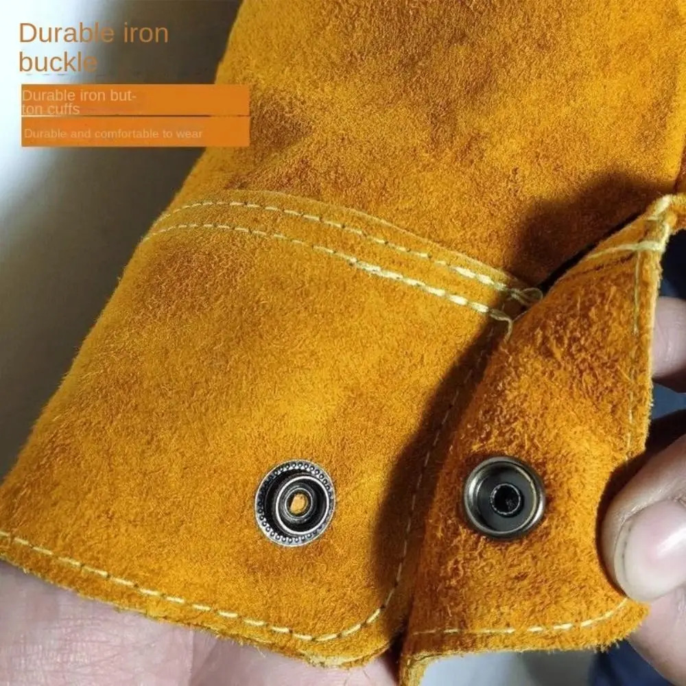 

Non-stick Liner Leather Welding Work Sleeves Arm Protection Heat Flame Resistant Welding Arm Sleeve Wear-resistant Breathable