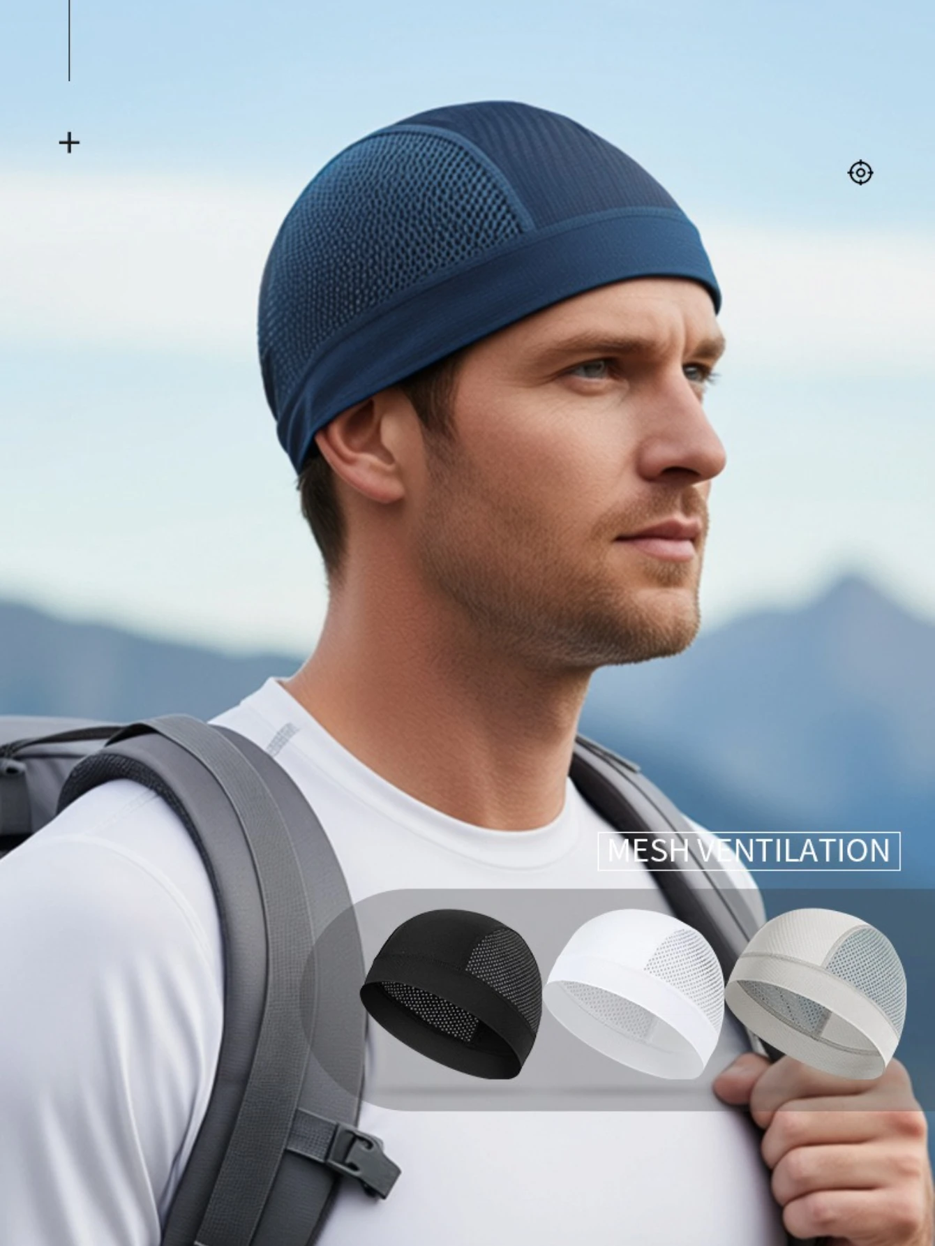 Summer men's and women's quick-drying breathable sun protection cycling helmet liner cap popular solid color brimless toe cap