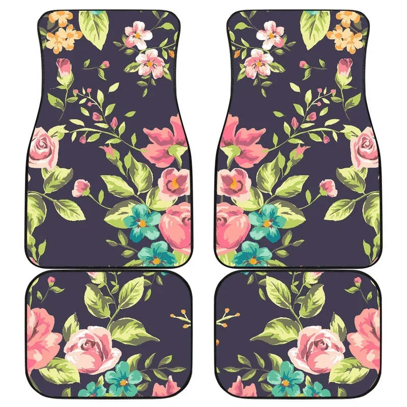 

4 шт./комплект, автомобильные коврики с цветочным принтом