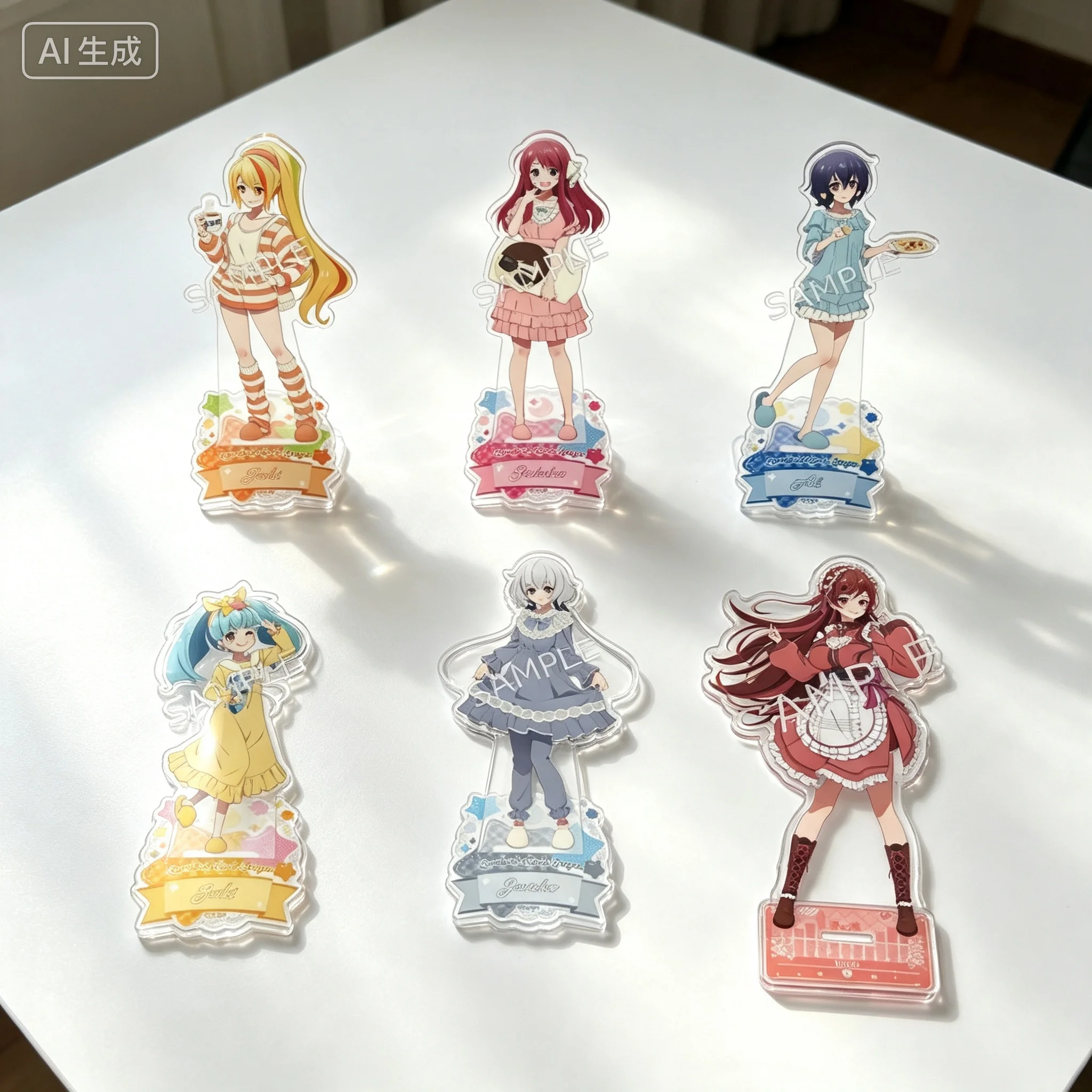 Anime Zombie Land Saga Sakura Minamoto Dreamy And Cute Pajamas Version Acrylic Stand Model Plate Keychains Desk Decor