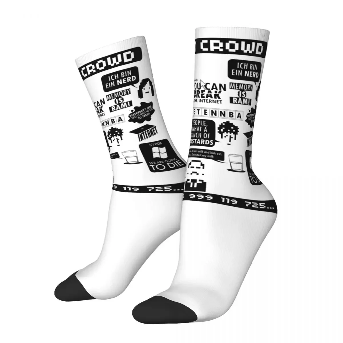 

Autumn Winter Colorful Men's Women's The IT Crowd Quotes Socks Computer Programmer Sweat Absorbing Crew Socks