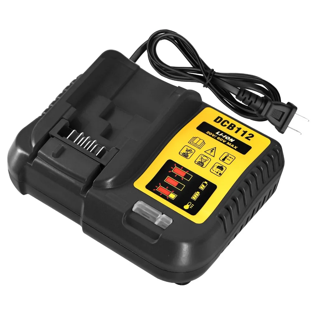 

DCB112 Rapid Charger Rechargeable Battery Charger Compatible with For Dewalt 20V Lithium Batteries DCB206 DCB204 DCB230 DCB240