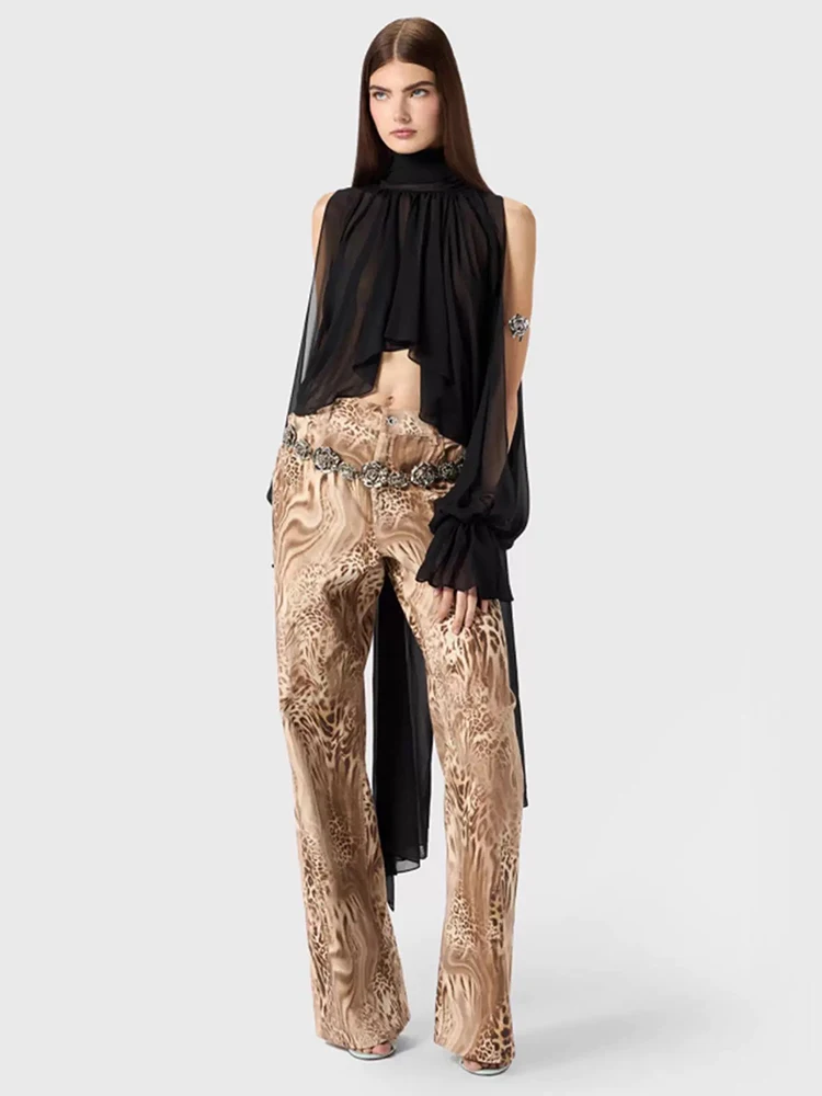 

Sisterlinda, осенняя футболка с лямкой на шее и нерегулярным подолом, женская трендовая сексуальная повязка с полыми рукавами-бабочками, базовая повседневная уличная одежда для вечеринок