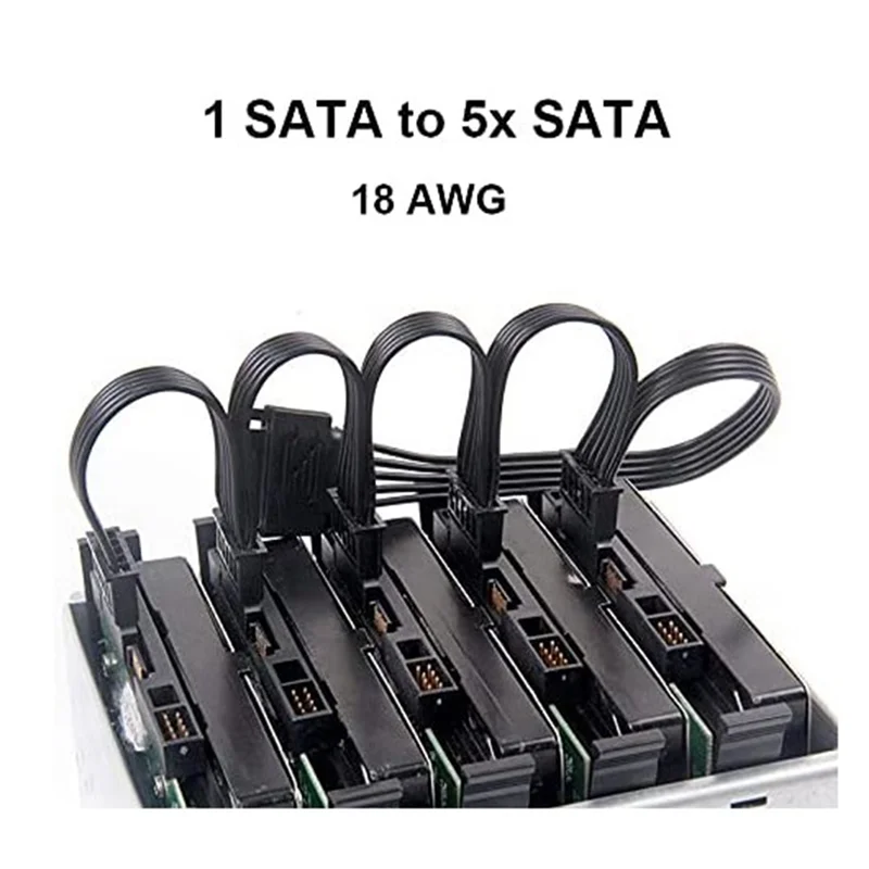 AEE7-SATA 15Pin 1 a 5 SATA Linha de alimentação de disco rígido portátil Linha de expansão de disco rígido Linha de alimentação de expansão de disco rígido