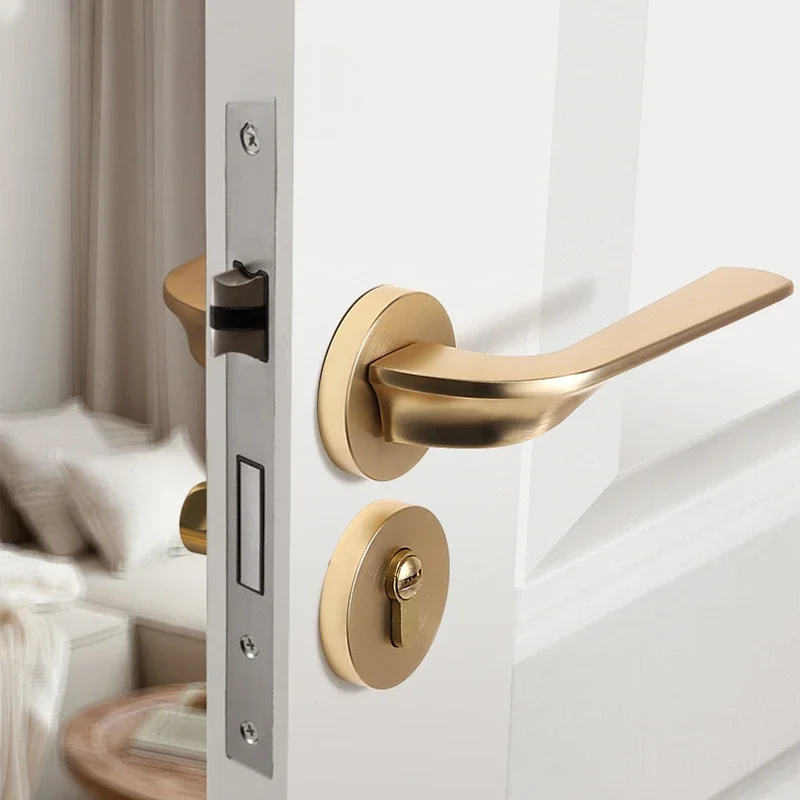 

Household Zinc Alloy Office Bedroom Simple Door Handle Silent Wooden Door Split Lock