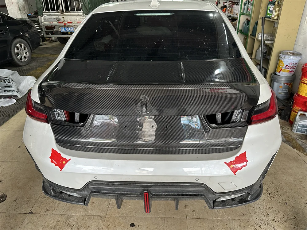 غطاء صندوق السيارة الخلفي يناسب قطع غيار السيارات G80 M3 330LI 325LI نمط CSL من ألياف الكربون للاستبدال. مخصص #4