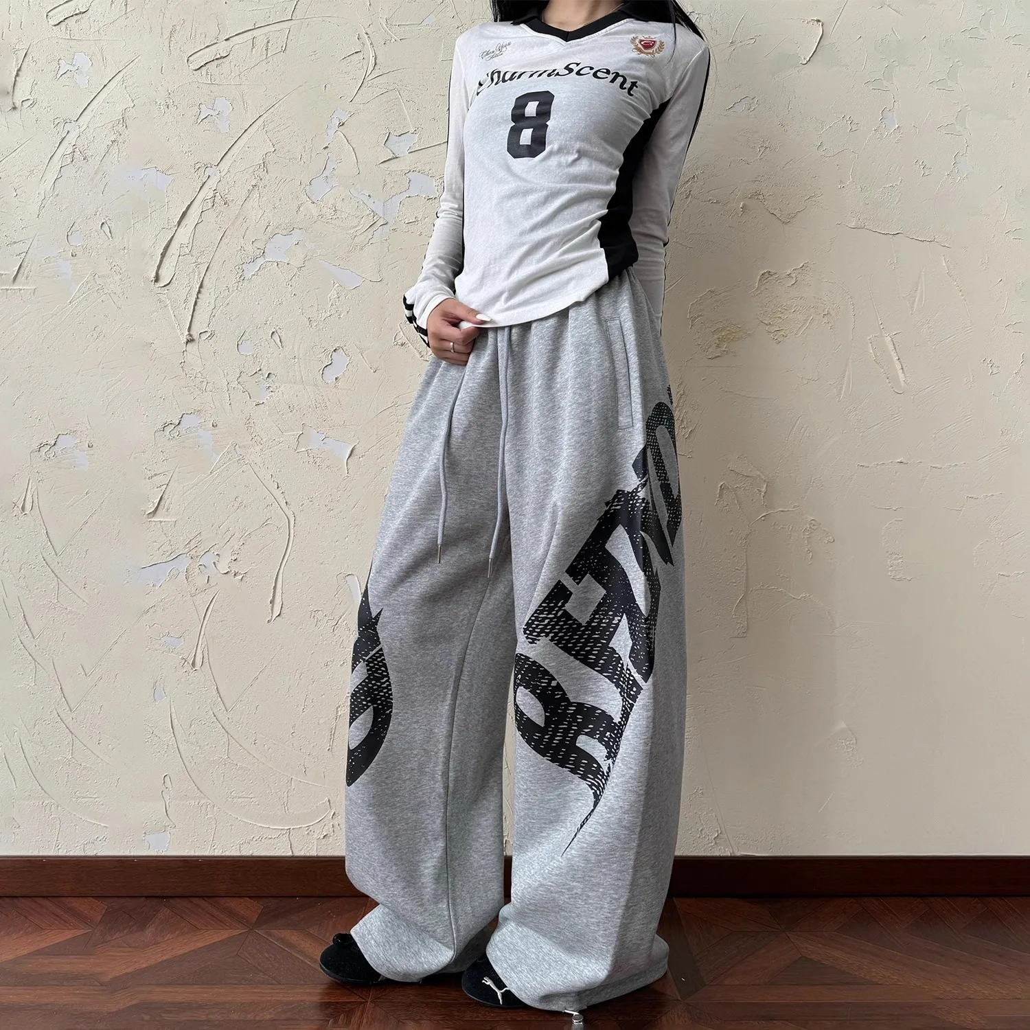 

Loose Fit Warm Casual Pants for Men And Women with American Print Lettering Comfortable All-Season plus Size Faionable Trou...