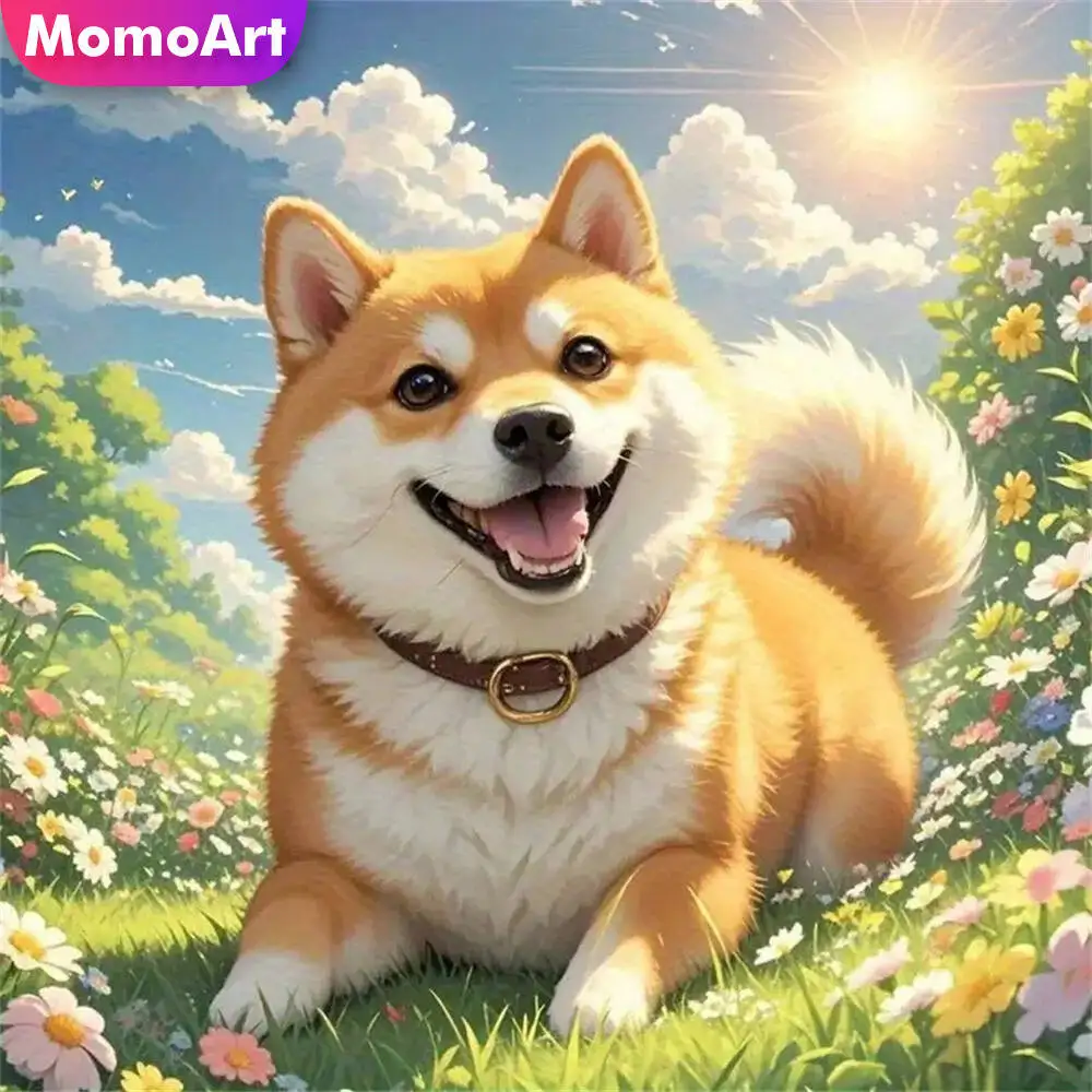 

Momoart Diamond Painting Dog Animal Pattern For Adults Beginners Diamond Mosaic Picture Of Rhinestones Decor For Home