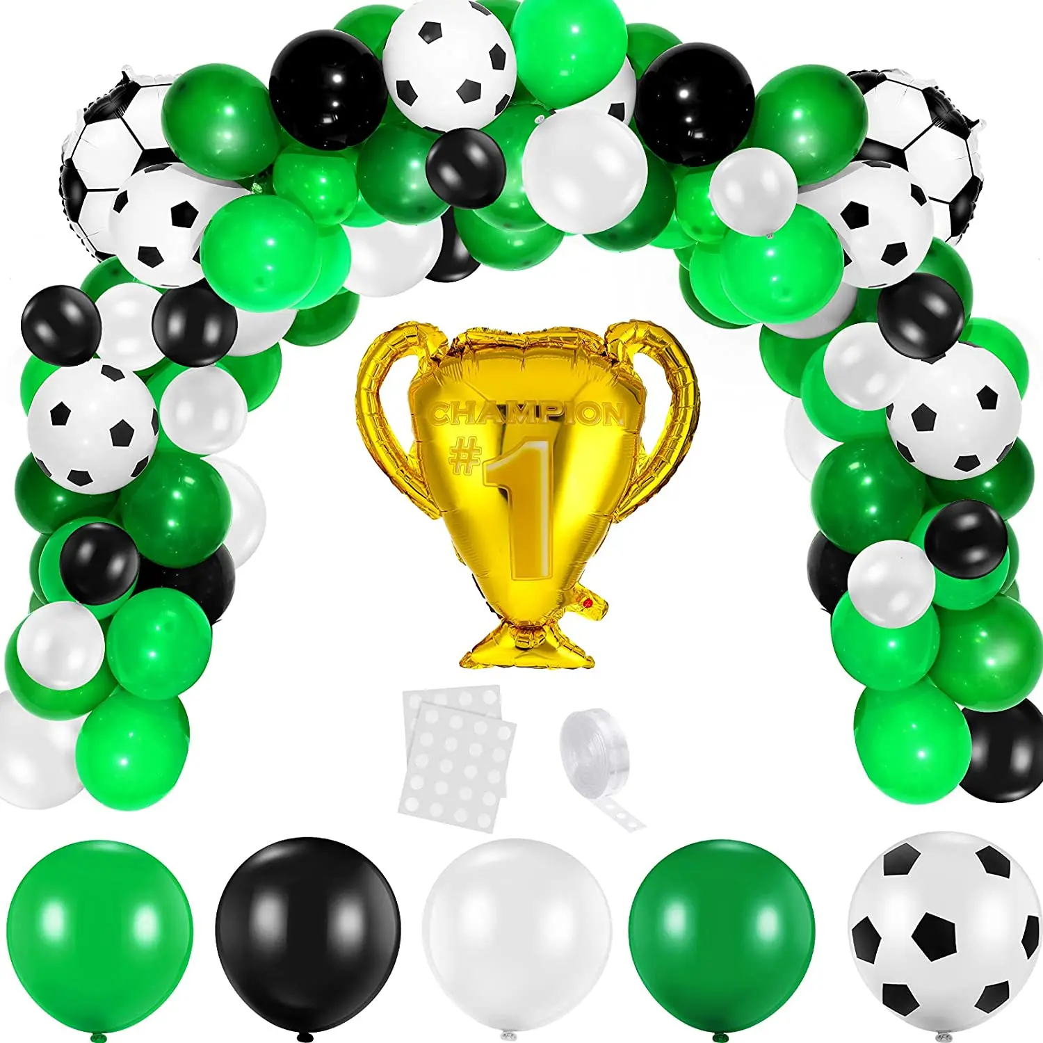 

125pcs Football Balloons Chain Arched Garland Latex Balloons Birthday Party Decorations Kids Toys Football Theme Party Supplies