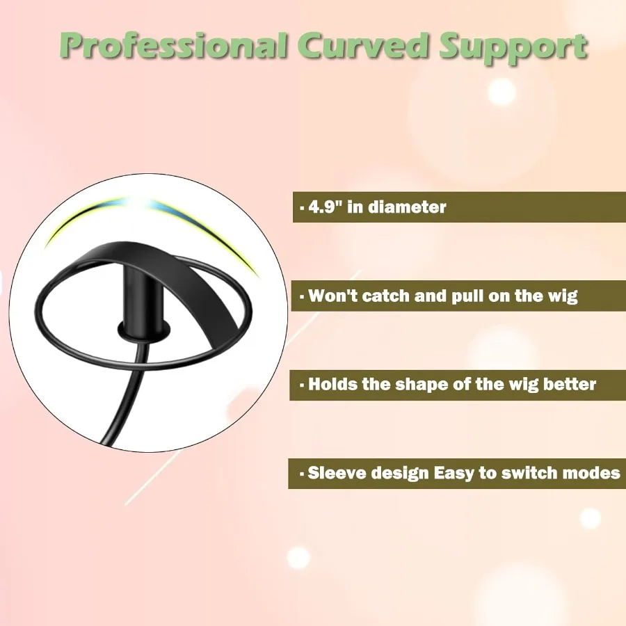 ที่แขวนวิกผมแบบหลายชั้น ชั้นวางโชว์วิกผมสำหรับร้านเสริมสวยหรือใช้ในบ้าน ที่จัดเก็บวิกผมโลหะพร้อมที่แขวนปรับระดับได้ 4 ชิ้น