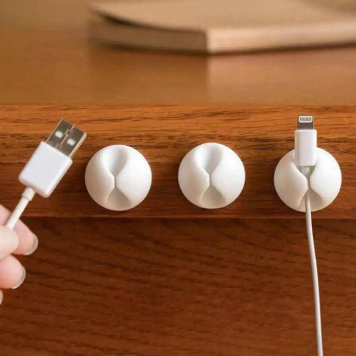 Cable Clips for Desk, Wire Organizer for Data Cable/Headphone/Charging Cords, Bedside Cord Keeper for Cable Management