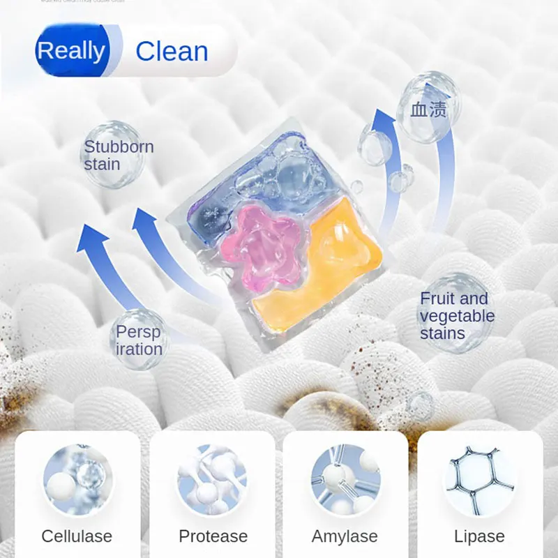 30pcs Laundry Gel Beads Laundry Ball Cleaner Washing Capsules 3 In 1 Lasting Fragrance Remove Stains Concentrated Laundry Beads