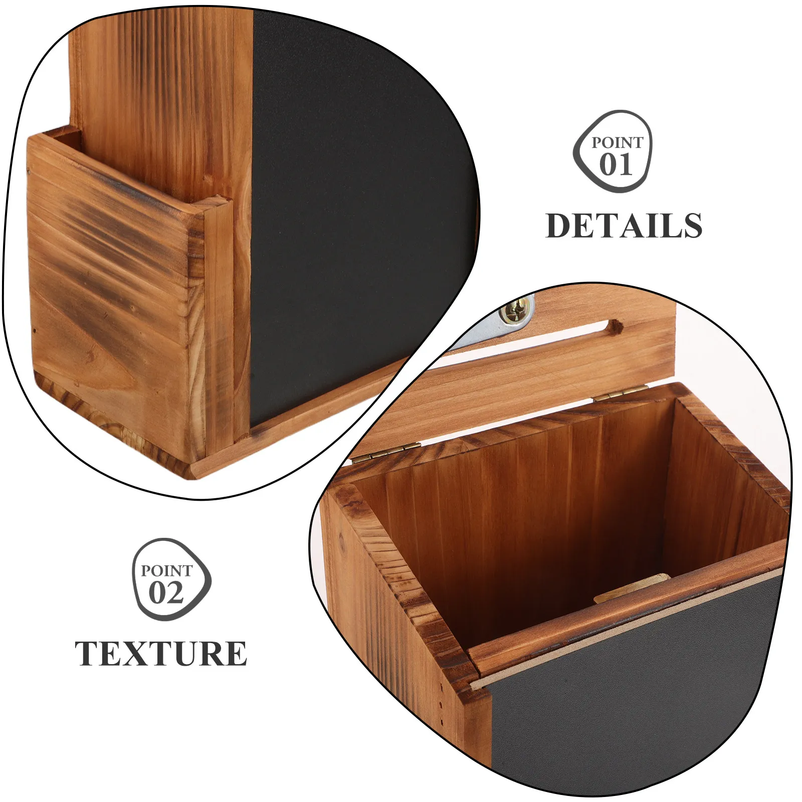 Wooden Lockable Suggestion Box Slot Blackboard Retro Wall Mounted Mailbox Fundraising Donation Office Feedback