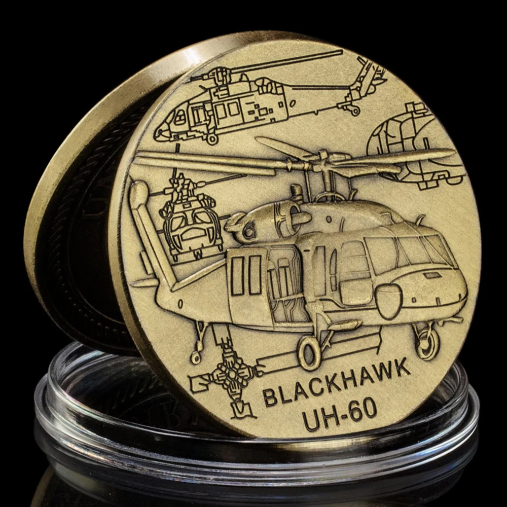 United States Military Blackhawk UH-60 Commemorative Coin Bronze Plated Coin Military Fans Collectible Gift Challenge Coin