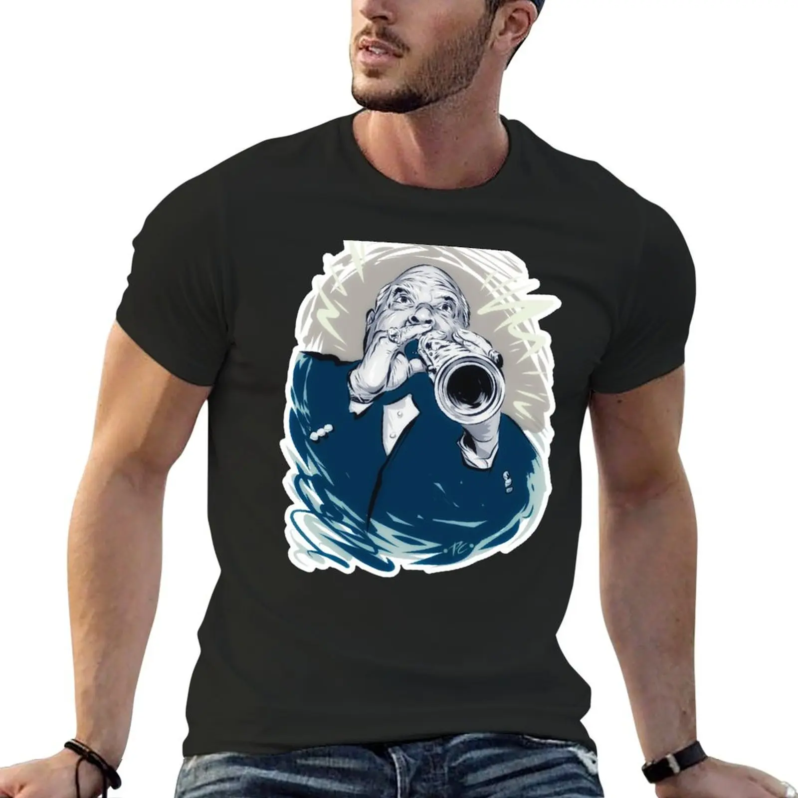 Sidney Bechet - An illustration by Paul Cemmick T-Shirt Blouse man t shirt black t shirts for men