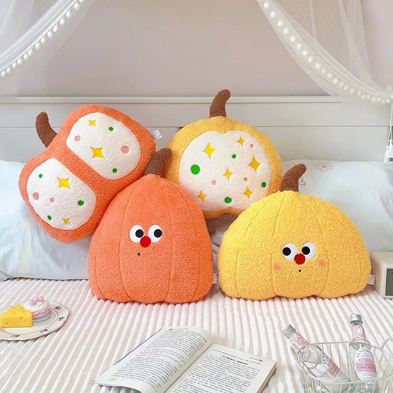 New Halloween Decor Colorful Adorably Silly Pumpkin Plush Toys Soft Stuffed Plant Plushie Pillow Sofa Chair Cushion Girls Gifts
