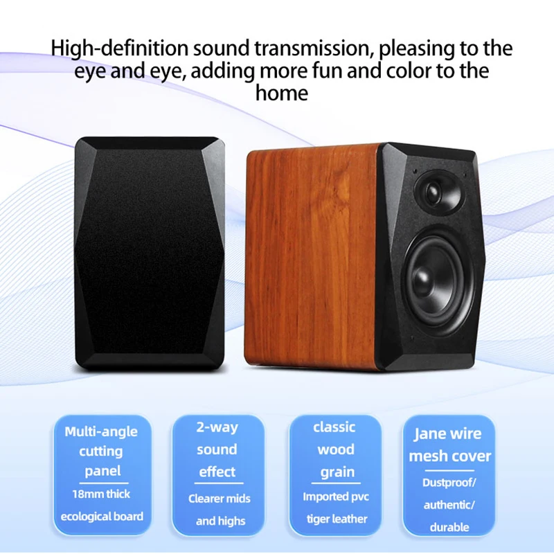 Estante de madeira com Bluetooth, Coaxial Hi-Fi Speaker, Audiophile, Computer-to-Box, Multimídia, FAV-15