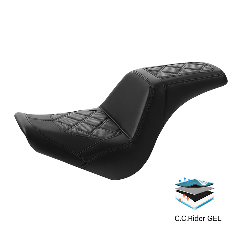 Motorcycle Driver Passenger Gel Seat For Harley Softail Street Bob FXBB 2018-2025 Softail Standard FXST 2020-Up - view 2