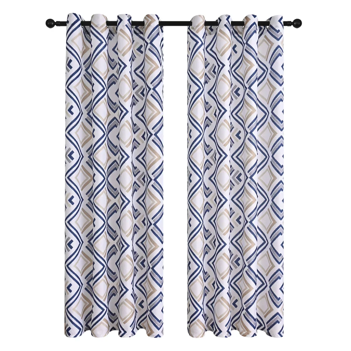 NH4033Modern minimalist home decoration living room bedroom bamboo Mami style geometric curtain cloth