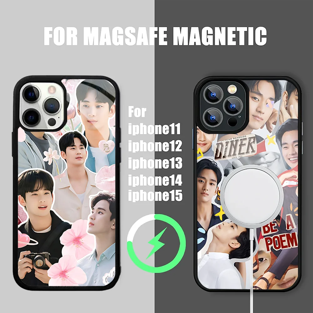 Actor K-Kim Soo H-Hyun Phone Case For IPhone 15 14 13 Pro Max 11 12 Mini Alex Mirror For Magsafe Wireless Charging Cover