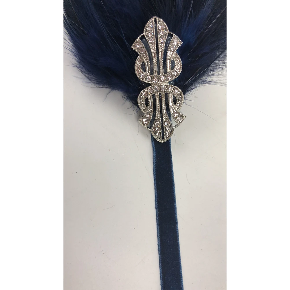 

Ostrich Headband Sequined Rhinestone Hair Accessories Stretchable for Wedding Church Cocktail Party Photography Costumes