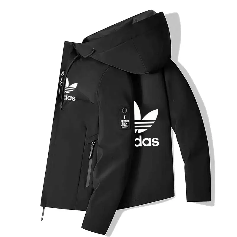 

2026 Men's Outdoor Spring and Autumn New Printed Top with High Quality, Zipper Hooded Baseball Windproof