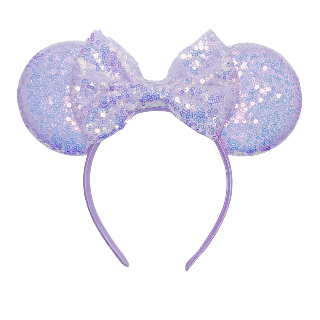 

Girls Mouse Ear Hairband For Girls 5" Hair Bows Big Flip Sequins Ears DIY Kids Hair Accessories Headband Boutique Mujer