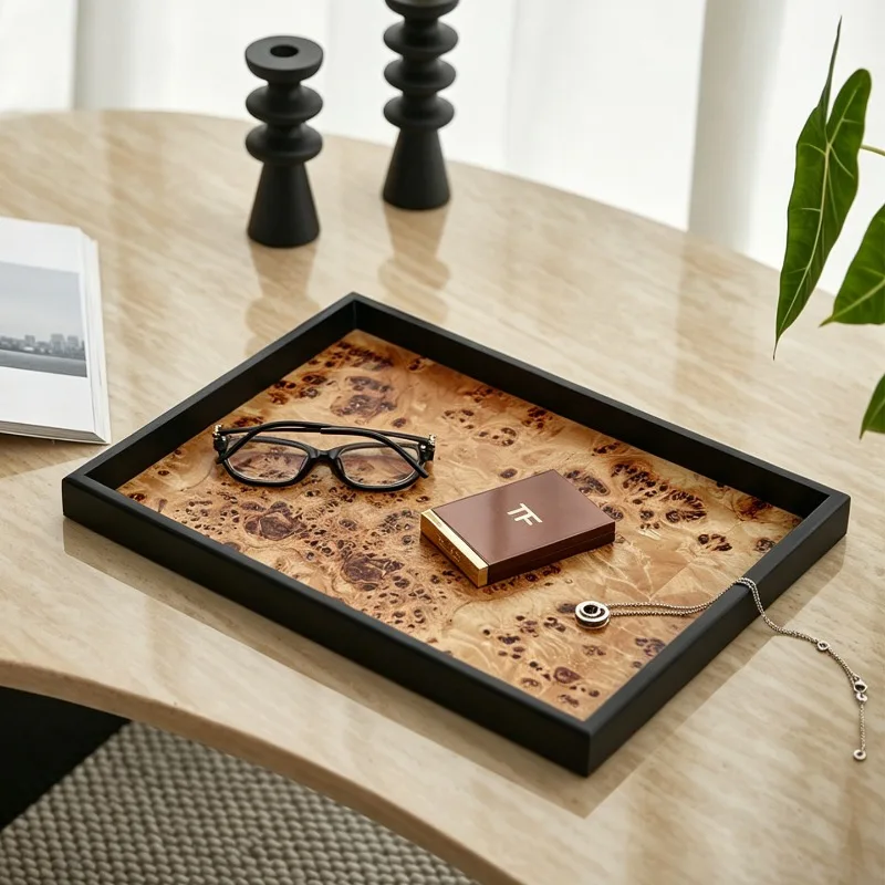 French old money wind tree tumor bark tray home decoration storage tray desktop afternoon tea tray aromatherapy ornament