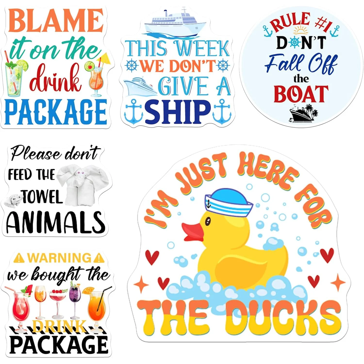 6 Sets of Magnetic Duck-shaped Towel Animals Magnets, Suitable for Use on Cruise Ship Cabin Doors and Refrigerator Stickers