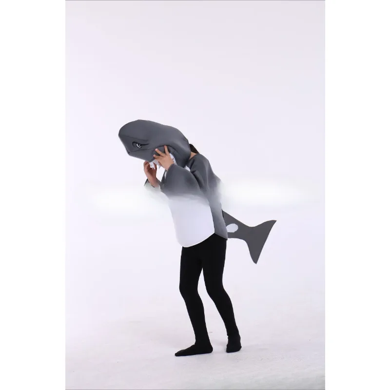 Children's Shark Costume Split Suit Big Shark Cosplay Clothes Kids Show Performance Party Fashion Dress Up Christmas Gift