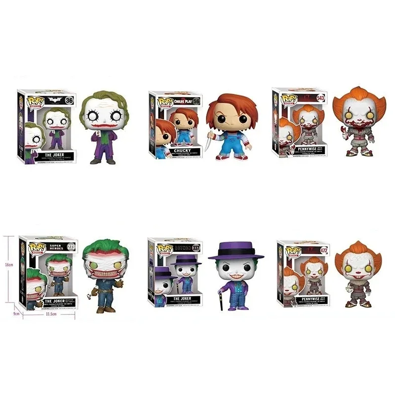 2 قطعة Funko POP Pennywise مع BallonPVC عمل لعبة نموذج دمية الفينيل الشكل جوكر IT Tm مهرج نموذج الاطفال عمل الشكل تويست