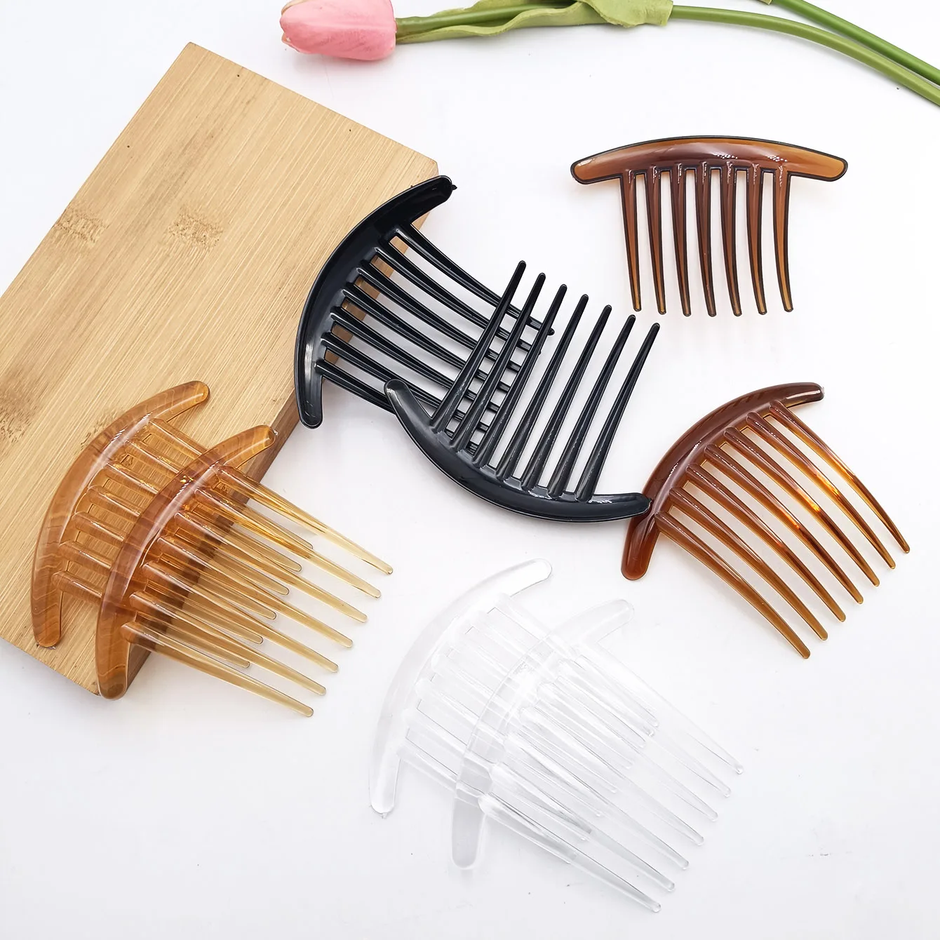 2/8 PCS 7 Zähne PC Material Kunststoff Haarkämme Kopfschmuck Kamm mit Zähnen Einsatz Kamm Dame Haarschmuck – Detail 12