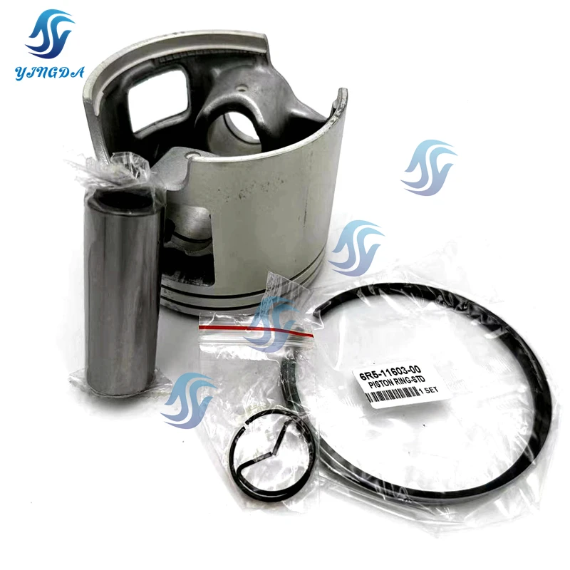 

Piston Set (Std) for Yamaha Boat Motor 2T 115HP-225HP 6R5-11642-11 and 6R5-11631-11 6R5-11631 6R5-11642 Diameter：90MM